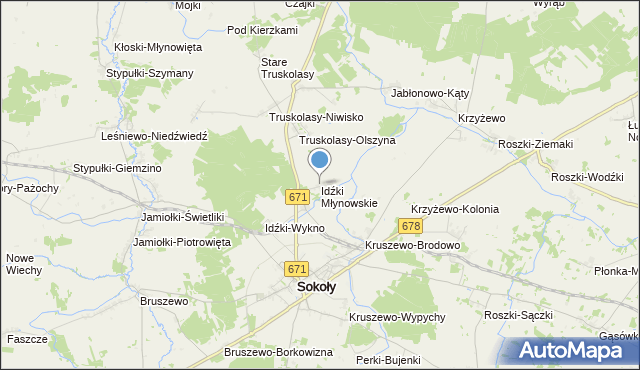 mapa Idźki Młynowskie, Idźki Młynowskie na mapie Targeo